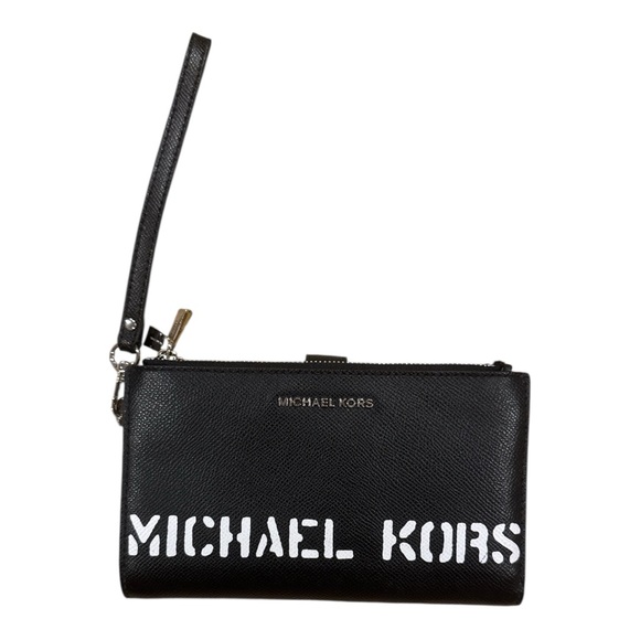 Michael Kors Handbags - MICHAEL KORS Black and White Logo Wristlet